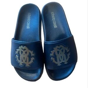 Roberto Cavalli Black Slide Sandals